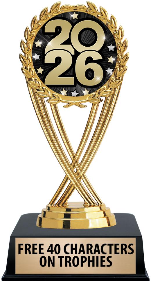 6"TROPHY ON BLACK CONTEMP BASE