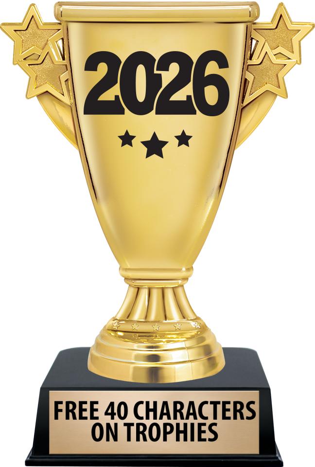 6"TROPHY ON BLACK CONTEMP BASE