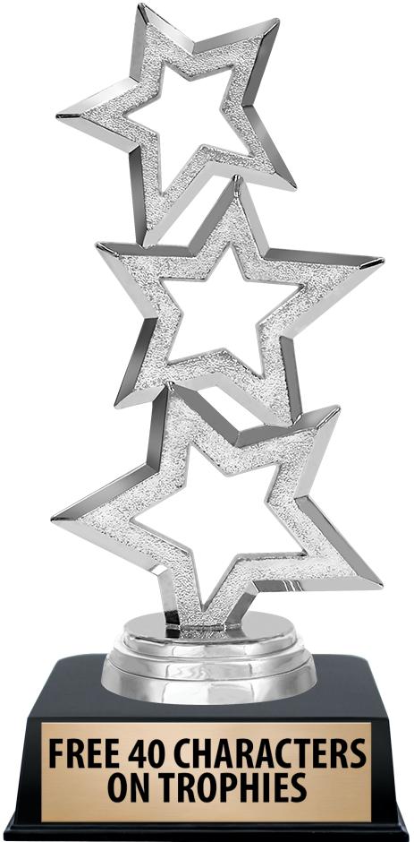 6"TROPHY ON BLACK CONTEMP BASE