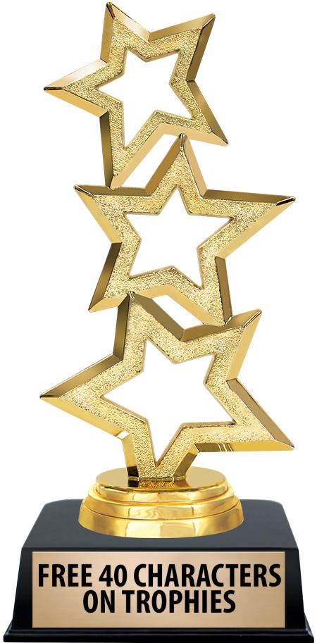 6"TROPHY ON BLACK CONTEMP BASE