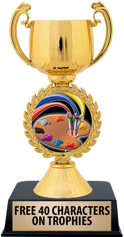 6"TROPHY ON BLACK CONTEMP BASE