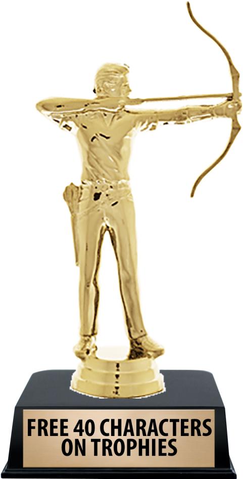 6"TROPHY ON BLACK CONTEMP BASE