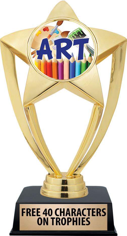 6"TROPHY ON BLACK CONTEMP BASE