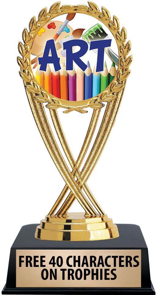 6"TROPHY ON BLACK CONTEMP BASE