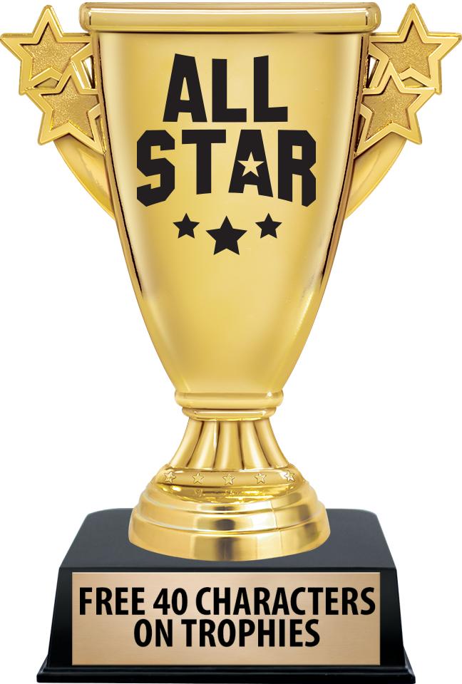 6"TROPHY ON BLACK CONTEMP BASE