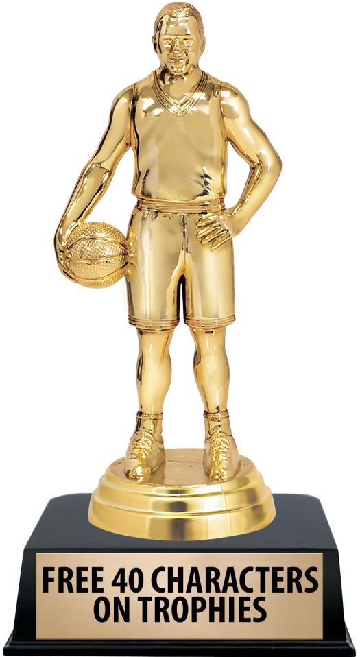 6"TROPHY ON BLACK CONTEMP BASE