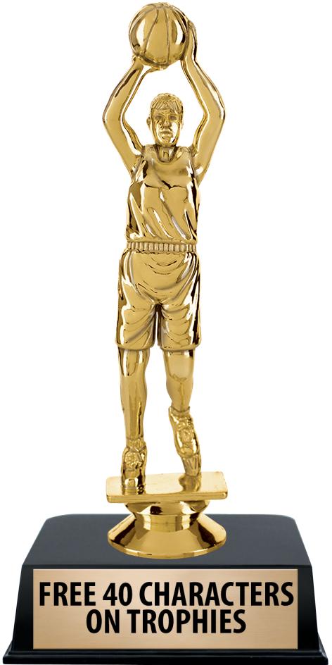 6"TROPHY ON BLACK CONTEMP BASE