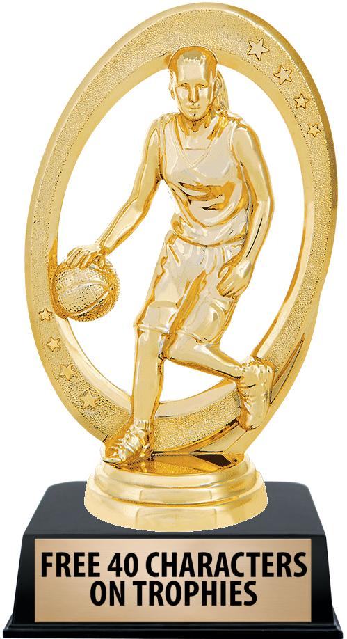6"TROPHY ON BLACK CONTEMP BASE