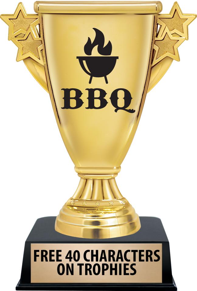 6"TROPHY ON BLACK CONTEMP BASE