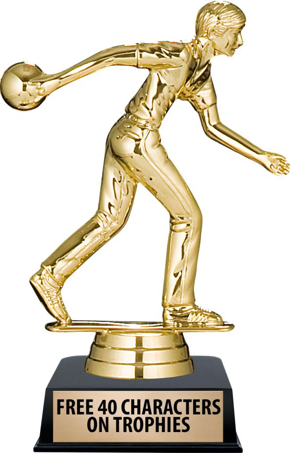 6"TROPHY ON BLACK CONTEMP BASE