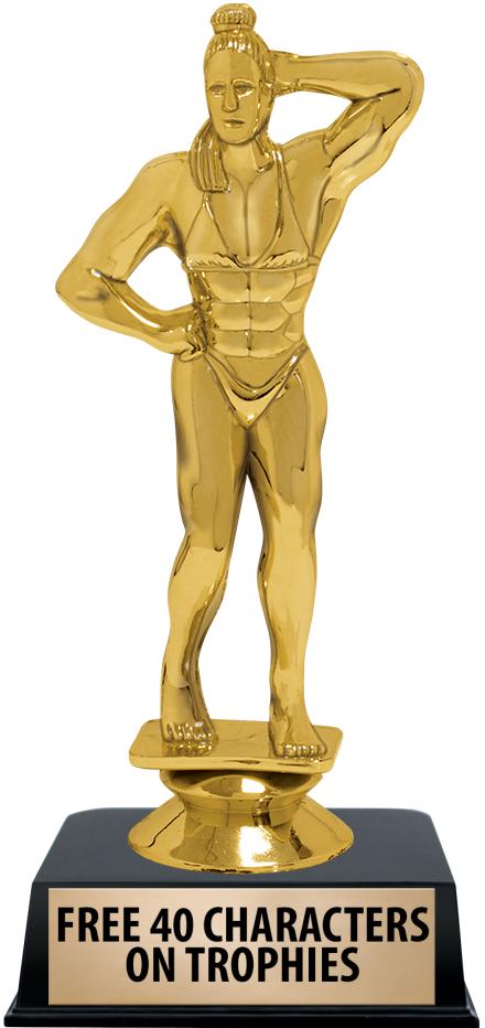 6"TROPHY ON BLACK CONTEMP BASE