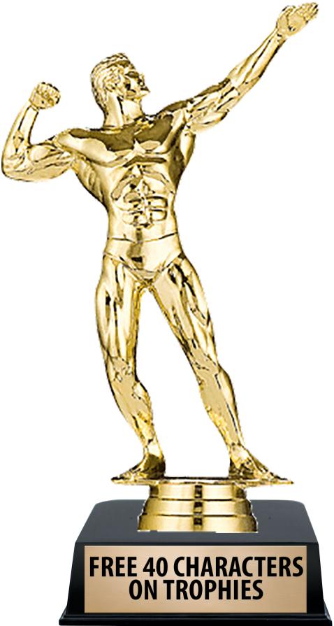 6"TROPHY ON BLACK CONTEMP BASE