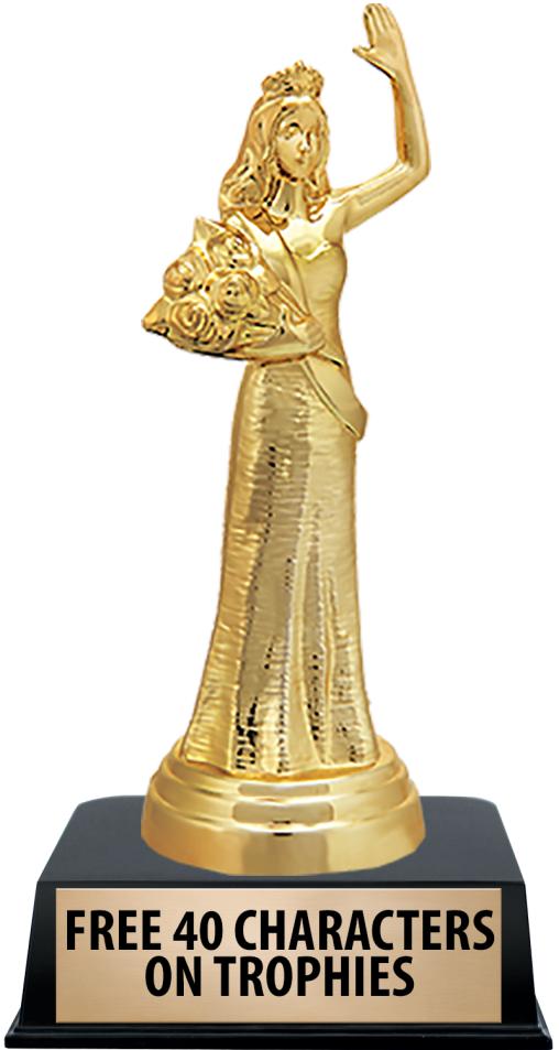 6"TROPHY ON BLACK CONTEMP BASE