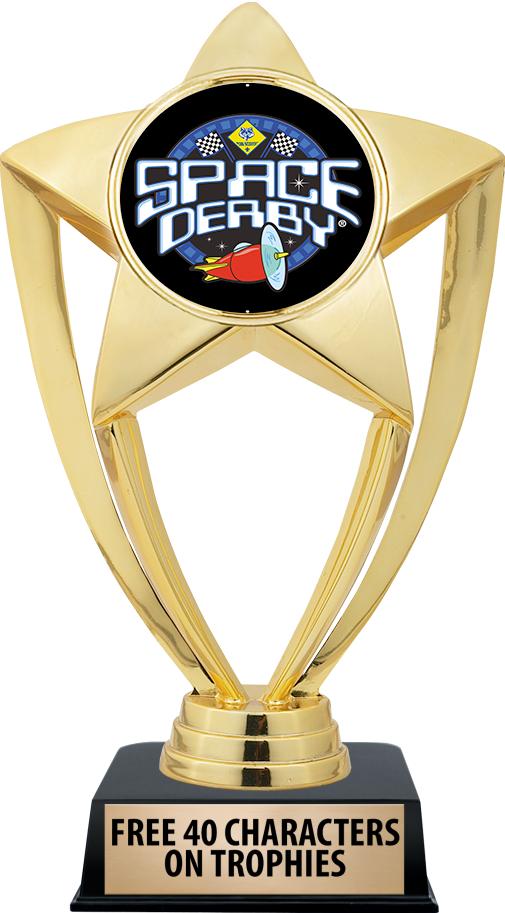 6"TROPHY ON BLACK CONTEMP BASE