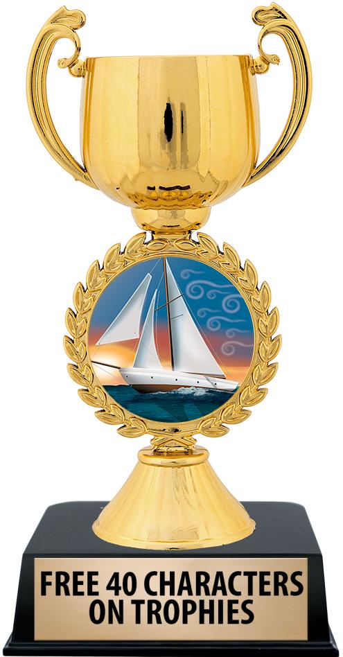 6"TROPHY ON BLACK CONTEMP BASE