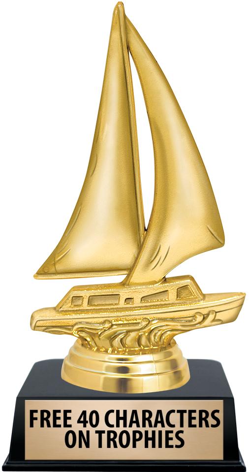 6"TROPHY ON BLACK CONTEMP BASE