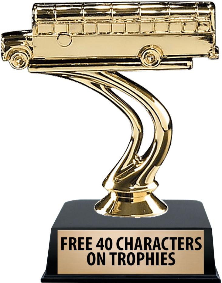 6"TROPHY ON BLACK CONTEMP BASE