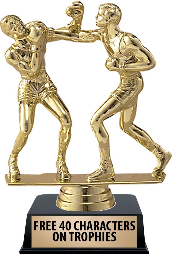 6"TROPHY ON BLACK CONTEMP BASE