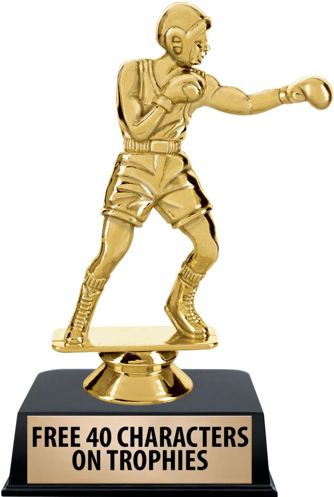 6"TROPHY ON BLACK CONTEMP BASE