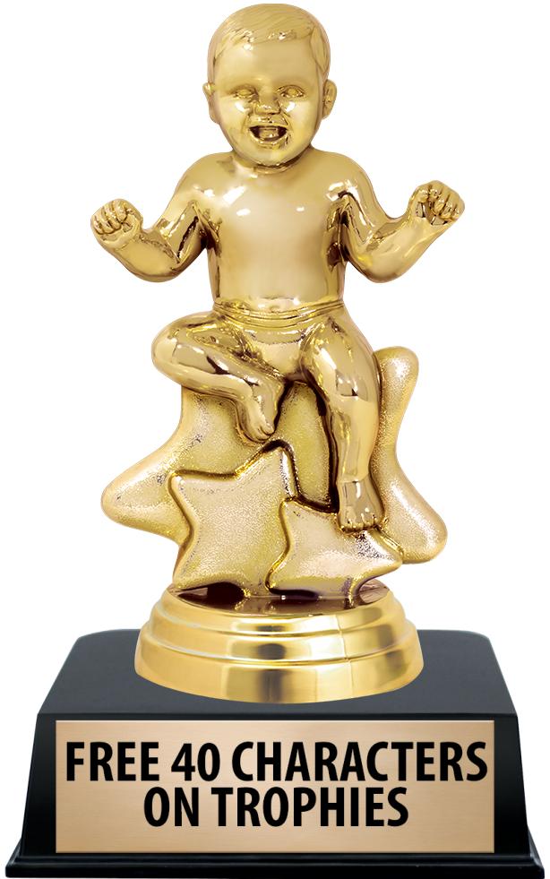 6"TROPHY ON BLACK CONTEMP BASE