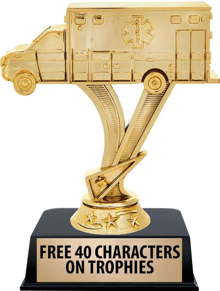 6"TROPHY ON BLACK CONTEMP BASE