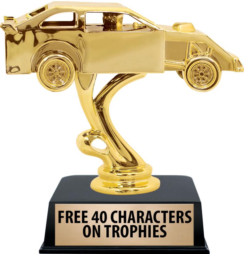 6"TROPHY ON BLACK CONTEMP BASE