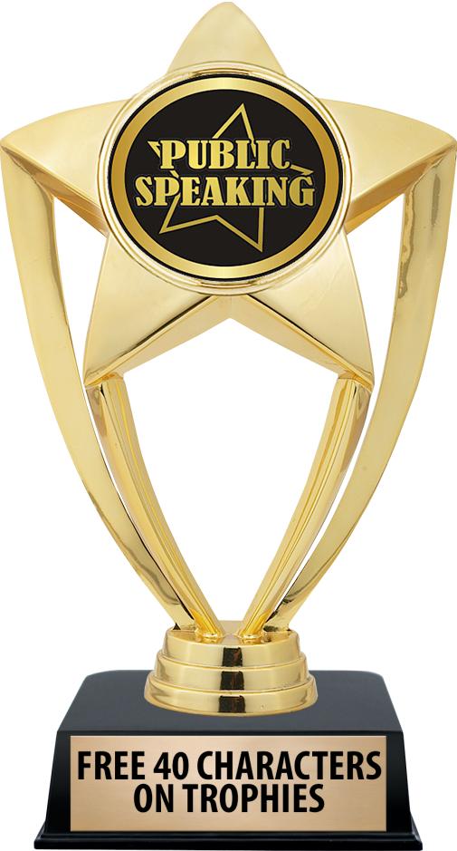 6"TROPHY ON BLACK CONTEMP BASE