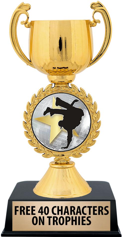 6"TROPHY ON BLACK CONTEMP BASE