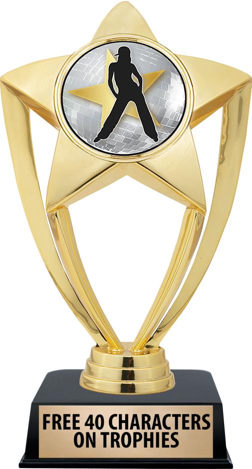 6"TROPHY ON BLACK CONTEMP BASE