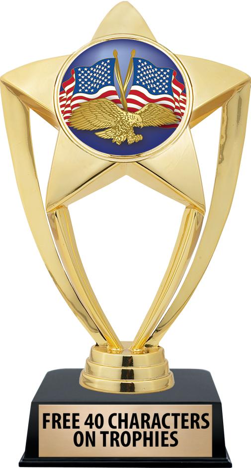 6"TROPHY ON BLACK CONTEMP BASE