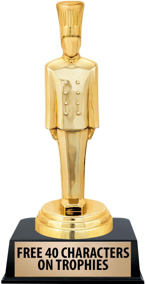 6"TROPHY ON BLACK CONTEMP BASE