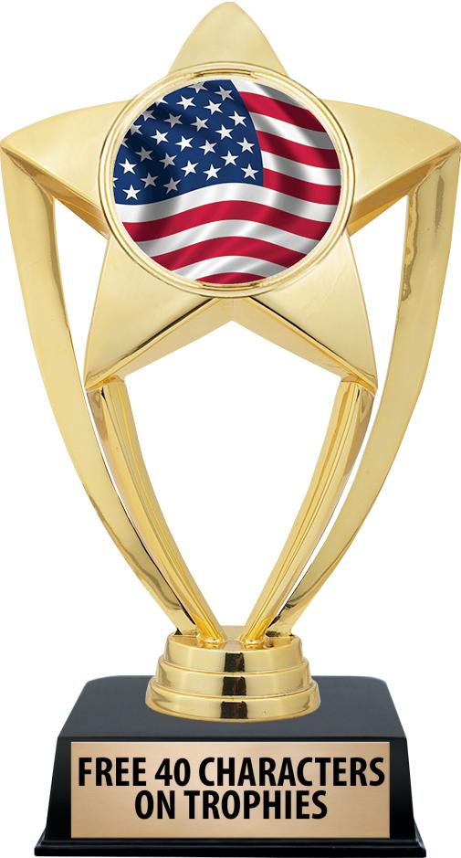 6"TROPHY ON BLACK CONTEMP BASE