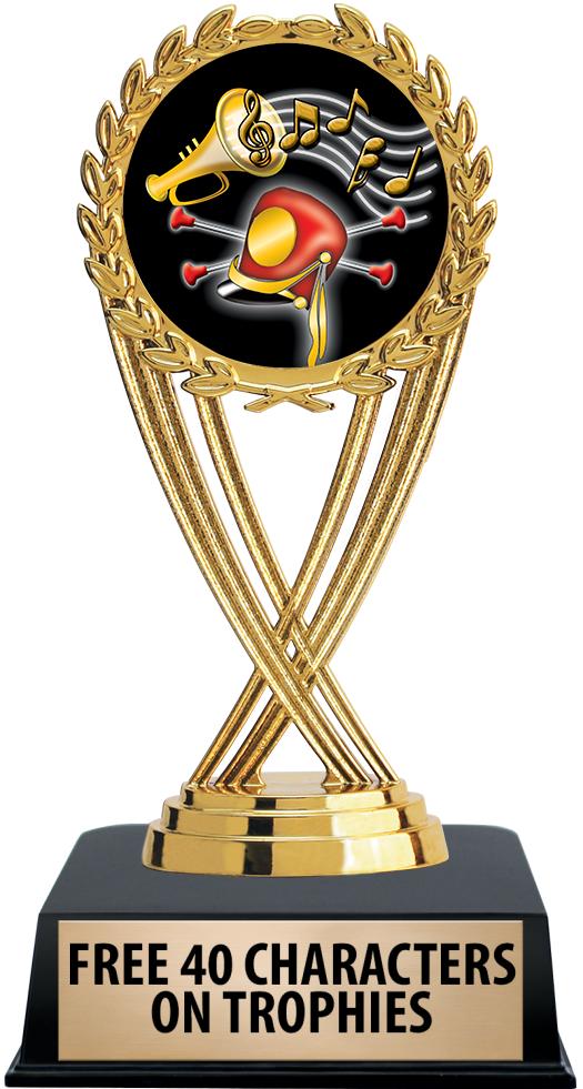 6"TROPHY ON BLACK CONTEMP BASE