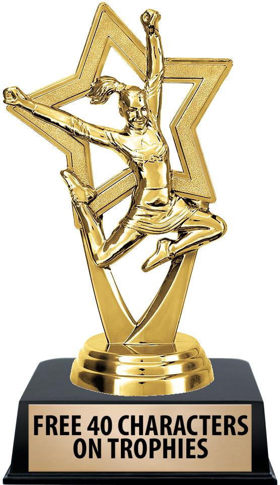 6"TROPHY ON BLACK CONTEMP BASE