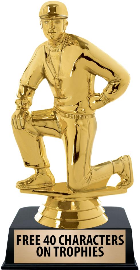 6"TROPHY ON BLACK CONTEMP BASE