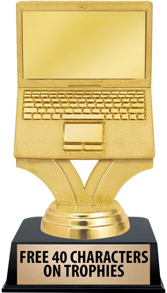 6"TROPHY ON BLACK CONTEMP BASE