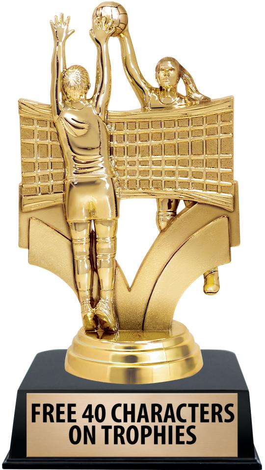 6"TROPHY ON BLACK CONTEMP BASE