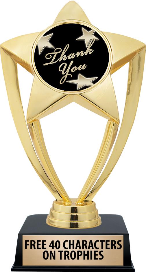 6"TROPHY ON BLACK CONTEMP BASE