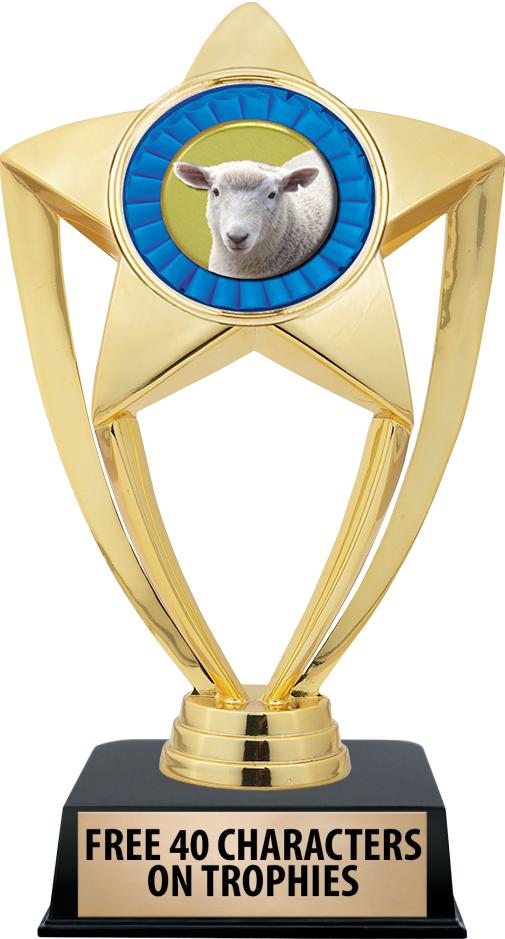 6"TROPHY ON BLACK CONTEMP BASE