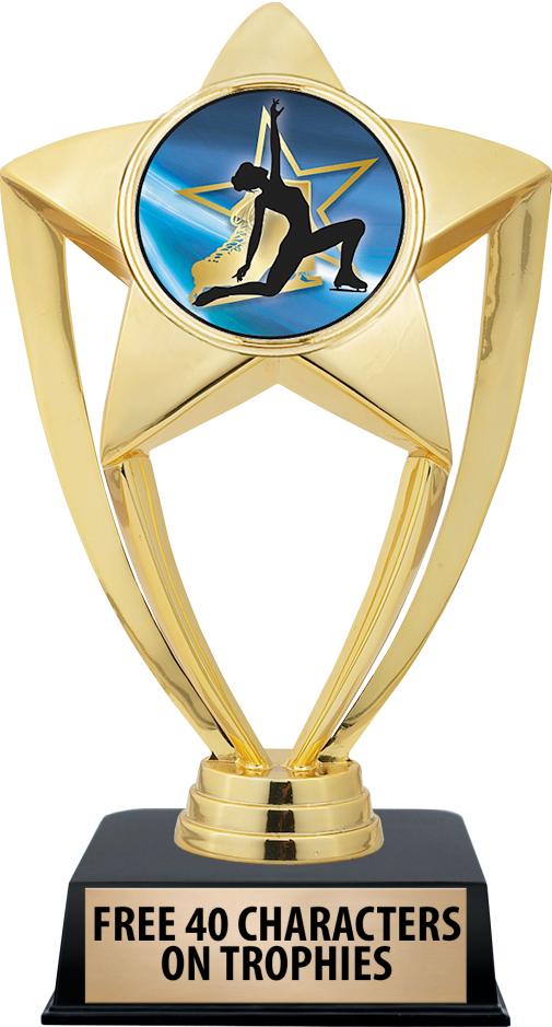 6"TROPHY ON BLACK CONTEMP BASE