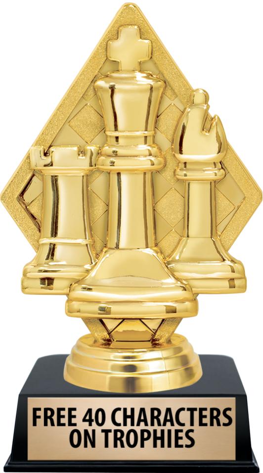 6"TROPHY ON BLACK CONTEMP BASE