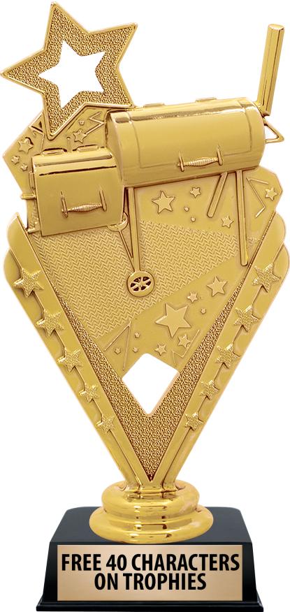 6"TROPHY ON BLACK CONTEMP BASE