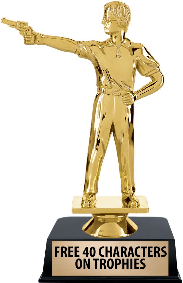 6"TROPHY ON BLACK CONTEMP BASE