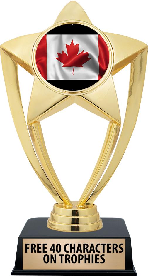 6"TROPHY ON BLACK CONTEMP BASE