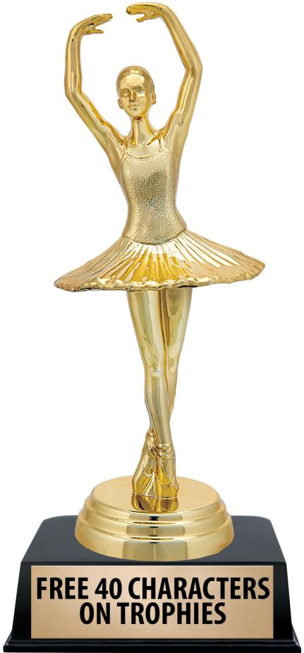 6"TROPHY ON BLACK CONTEMP BASE