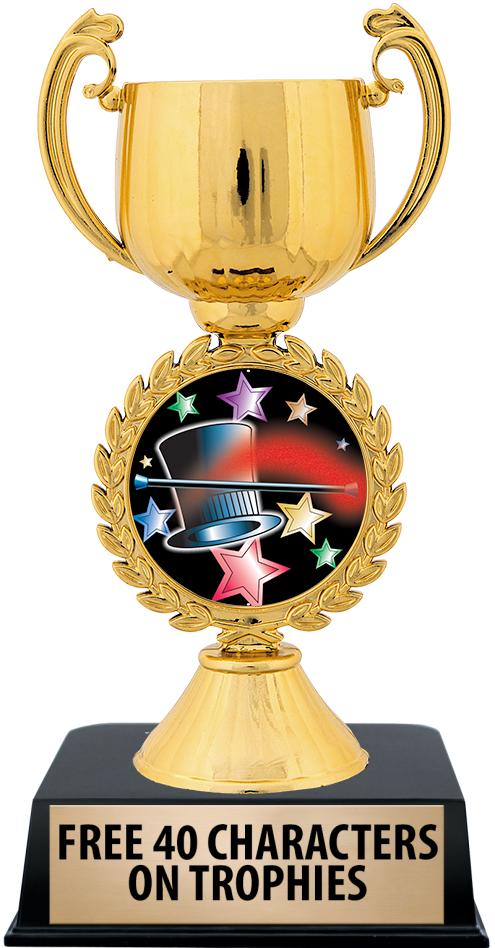 6"TROPHY ON BLACK CONTEMP BASE