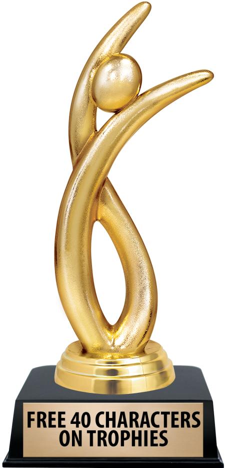 6"TROPHY ON BLACK CONTEMP BASE