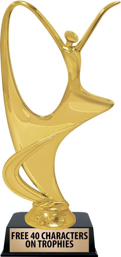 6"TROPHY ON BLACK CONTEMP BASE