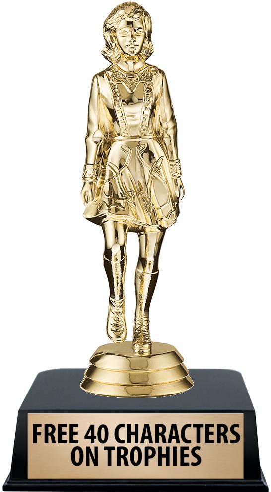 6"TROPHY ON BLACK CONTEMP BASE