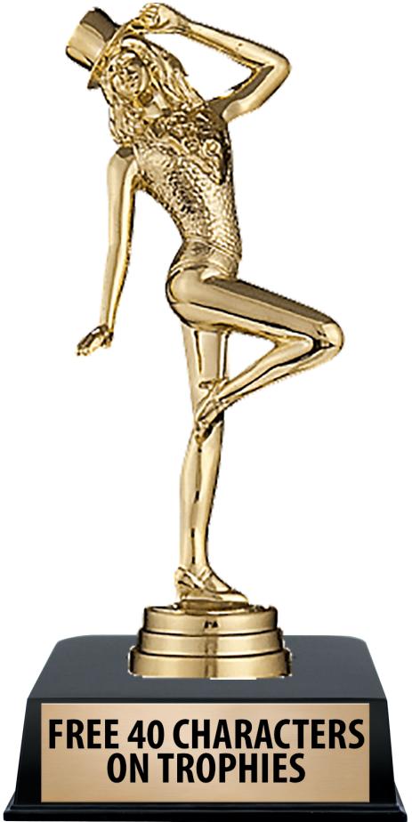 6"TROPHY ON BLACK CONTEMP BASE